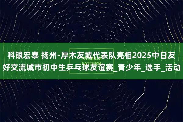 科银宏泰 扬州-厚木友城代表队亮相2025中日友好交流城市初中生乒乓球友谊赛_青少年_选手_活动